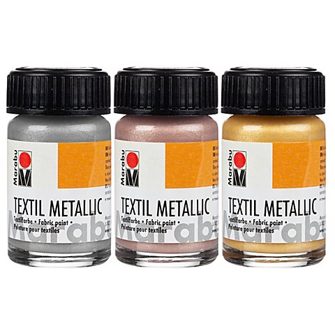 Marabu Stoffmalfarben-Set "Metallic", 3x 15 ml von Marabu