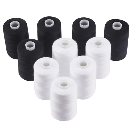 Mardatt Sewing Thread Kit, 2 Colors Polyester Threads 1000 Yards Per Polyester Thread Spools, Handy Polyester Sewing Threads Bobbins Sewing Threads Set for Hand Stitching Quilting(Black and White) von Mardatt