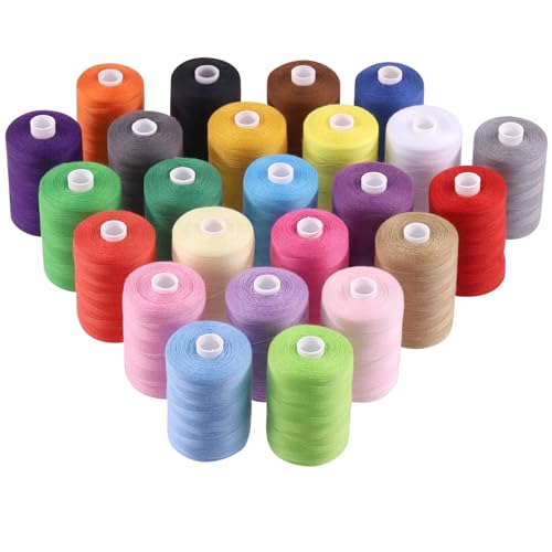 Mardatt Sewing Thread Kit, 24 Colors Polyester Threads 1000 Yards Per Polyester Thread Spools, Handy Polyester Sewing Threads Bobbins Sewing Threads Set for Hand Stitching Quilting von Mardatt