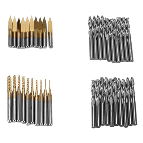 40pcs Mahlen Cutter End Mill CNC Router Bit -Set -Kit mit Hoher Härte für Gravur, Großartiges Kraftwerkswerk für Kraftwerk oder SMT, Kunststoff, Holz von Marhynchus