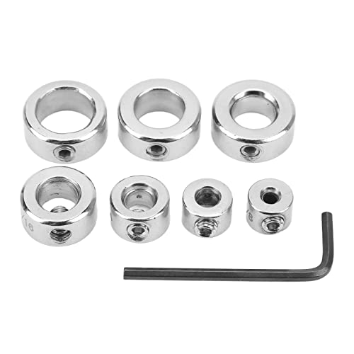 7PCS High Efficiency Twist Bit Stop Collar Hartstahl Holzbearbeitung Bohrtiefenbegrenzungsringe mit Sechskantschlüssel für Getriebemontage Motorbasis Werkzeugmaschine von Marhynchus