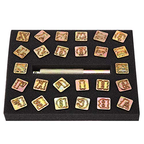 Alphabet Punsch Stempel, 13mm Metall Stempel Punch Set Vintage Design Alphabet 26 Buchstaben sterben Werkzeug Handwerk für DIY handgefertigte Kunst arbeiten von Marhynchus