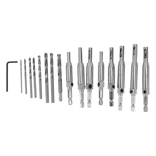 Centering Drill Bit, 8PCS Selbstzentrierende Bohrer mit Hex-Schaft für Holzbearbeitung, Möbel, Küchenschränke und Türen, Hex-Shank-Bohrer-Teile von Marhynchus