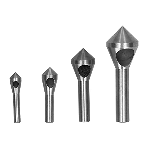 Countersink Kamfering -Bohrer, 4PCs Set Schnellkämmerung Glattes Sauber ohne Grat, Hochgeschwindigkeits -Stahl 4241 Schrägloch -Werkzeug für PVC -Platten mit Kohlenstoffstahl, von Marhynchus