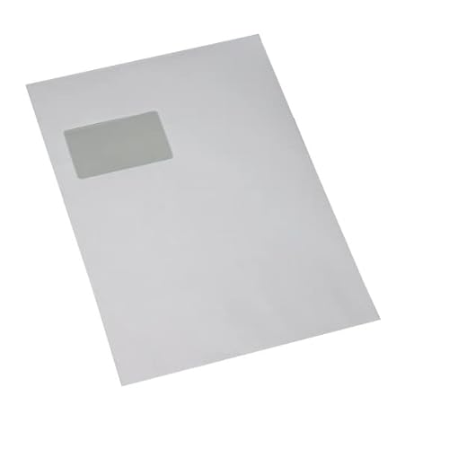 250 St. Versandtaschen Briefumschläge Kuvert C4 A4 weiß selbstklebend mit Fenster 229 x 324 mm SK von Mari-Medienverpackungen