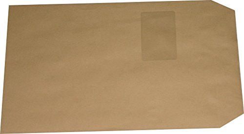 250 Stück Versandtaschen Briefumschläge C4 A4 braun selbstklebend mit Fenster 229x324 mm SK von Mari-Medienverpackungen