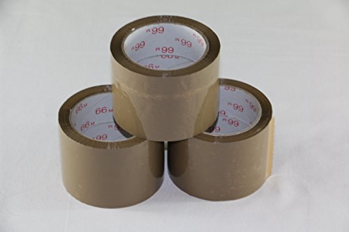 3 Rollen Klebeband braun leise 75 mm x 66 m PP Acrylat 28 mµ Folie Packband Low noise gute Klebekraft 0,07 Euro/m von Mari-Medienverpackungen