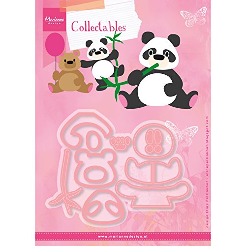 Marianne Design Collectables, Eline's Panda und Bär Stanze, Metal, pink, 21 x 15.4 x 0.2 cm von Marianne Design