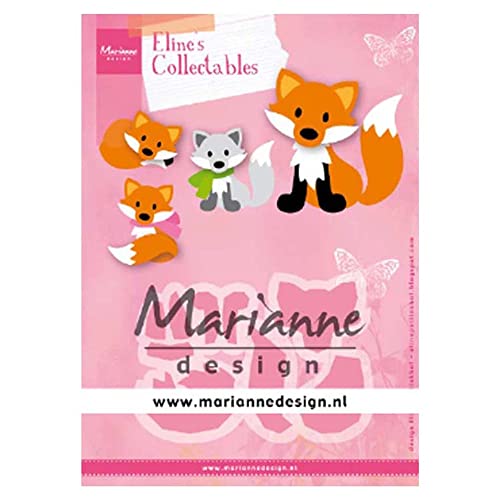 Marianne Design COL1474 Collectables, Süßer Fuchs, für Detaillierte Stanzformen und Prägedetails im Papierhandwerk, Rosa, Eine größe von Marianne Design