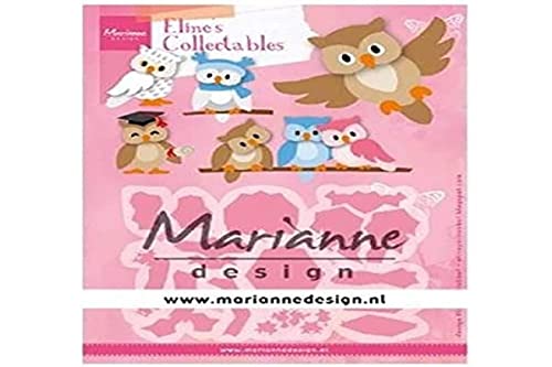 Marianne Design COL1475 Collectables, Eule, für Detaillierte Stanzformen und Prägedetails im Papierhandwerk, Rosa, Eine größe von Marianne Design