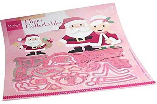 Marianne Design COL1517 Collectables, Elines Weihnachtsmann & Frau Claus, für Detaillierte Stanzformen und Prägedetails im Papierhandwerk, Rosa, One Size von Marianne Design