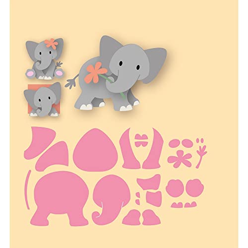 Marianne Design Collectables, Eline's Baby Elefant, aufwendige Designs und geprägte Details für Papierbastelarbeiten, Rosa, Einheitsgröße von Marianne Design