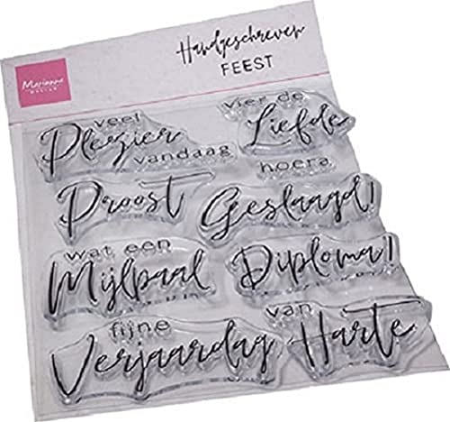 Marianne Design CS1086 Transparente Stempel für Party, zum Stempeln von Karten, Kunst und Handwerk, Silikon, durchsichtig, varying, 9 stück von Marianne Design