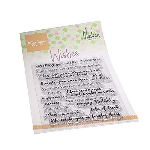 Marianne Design Clear Silikonstempel, Wishes von Marleen, zum Stanzen Bastelarbeiten und Präzision Stamping Papercrafts von Marianne Design