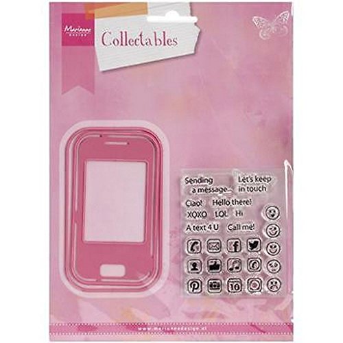 Marianne Design COL1359 Collectables Smartphone - Stempel und Stanzschablone für die Kartengestaltung und Scrapbooking, Metal, rosa, 5,8 x 10 x 0,4 cm von Marianne Design