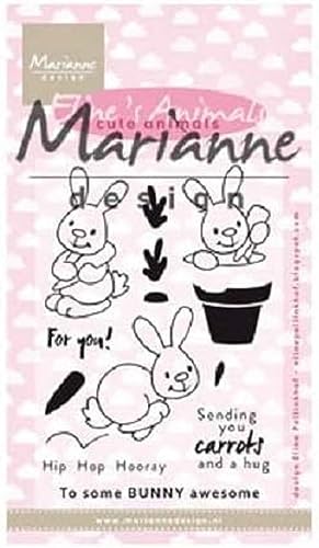 Marianne Design EC0178 Eline's Cute Animals - Bunnies Transparente Stempel, Polymer, durchsichtig, M, 13 von Marianne Design