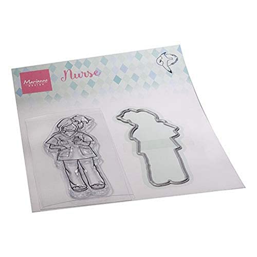 Marianne Design HT1661 Clear Silikonstempel, Krankenschwester, zum Stanzen Bastelarbeiten und Präzision Stamping Papercrafts, transparent, 15x11cm von Marianne Design