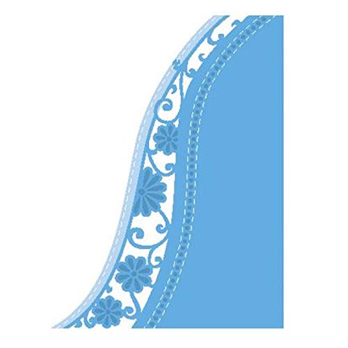 Marianne Design MDLR0518 Creatables Anja's Flower Wave Stanzform, Metall, blau, 19.6 x 13.9 x 0.2 cm von Marianne Design