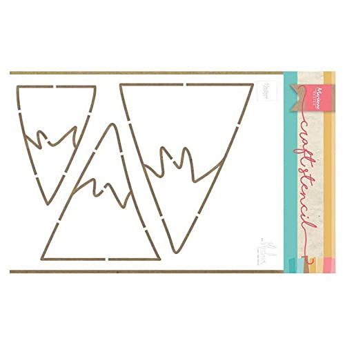 Marianne Design PS8045 Stencil Mountains by Schablone Craft Berge von Marleen, Plastik, weiß, S von Marianne Design