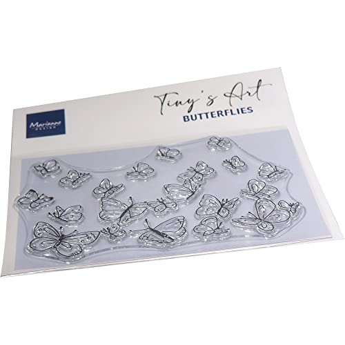 Marianne Design TC0908 Clear Silikonstempel, Tiny's Art-Schmetterlinge, zum Stanzen Bastelarbeiten und Präzision Stamping Papercrafts, Silikon, transparent, Einheitsgröße von Marianne Design