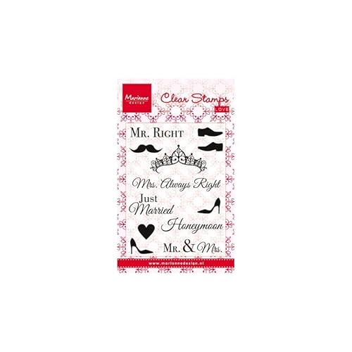 Marianne Design CS0973 Transparente Stempel Mr and Mrs, Silikon, 9.0 x 15.0 x 0.5 cm von Marianne Design