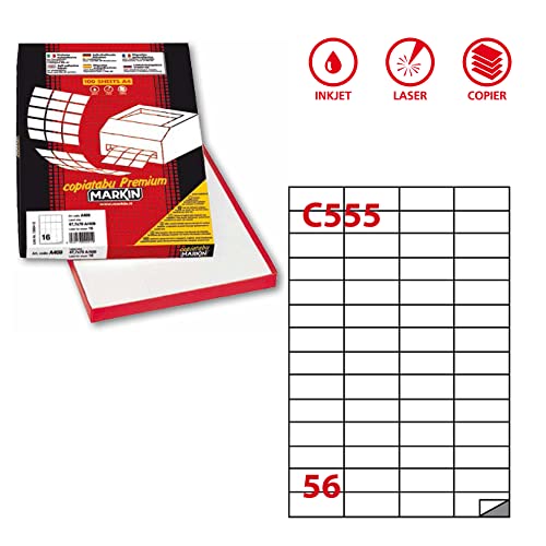 Markin – 210 °C555 Etiketten, weiß von MarkIn