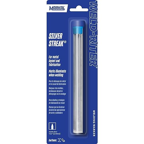 MARKAL 96007 6 Silver-Streak Minen für Marker, rund, silber von Markal