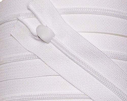 Reißverschluß für Bettwäsche Kunststoff nicht teilbar 135 cm weiß mit weissem Schieber ohne Griffplatte von Markenlos