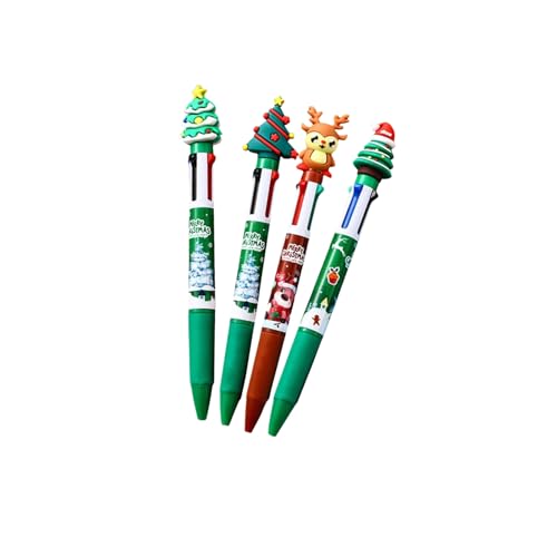 Legami 0,5 mm Mehrfarbiger Stift 4 in 1 Weihnachtskugelschreiber Kugelschreiber Shuttle-Stift Schreibgerät Cartoon Pen - Ein perfektes niedliches Weihnachts geschenk für Freunde (4PC-Alle) von Marlene1988