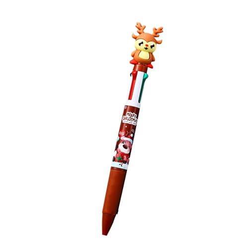 Marlene1988 Legami 0,5 mm Mehrfarbiger Stift 4 in 1 Weihnachtskugelschreiber Kugelschreiber Shuttle-Stift Schreibgerät Cartoon Pen - Ein perfektes niedliches Weihnachts geschenk für Freunde (Rentier) von Marlene1988