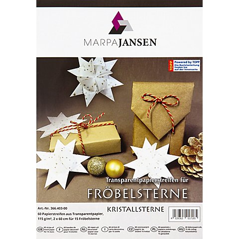 Transparentpapierstreifen-Set Fröbelsterne "Kristallsterne", 60 Streifen von Marpa Jansen