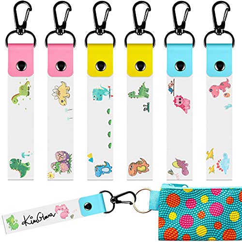 6 Stück personalisierte Namensschild-Haken Kinder-ID-Tags Rucksack Namensschild Kindertagesstätte-Etiketten Namensschilder für Rucksäcke, Wasserflaschen-Etiketten, Rucksackanhänger (Dinosaurier-Stil) von Marspark