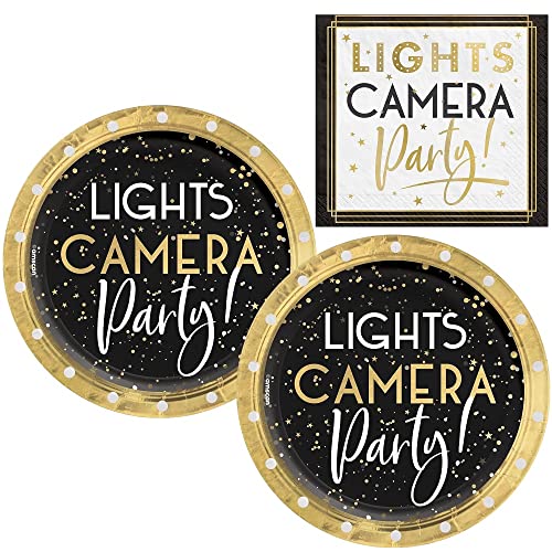 Awards Night Partyzubehör für 40 Personen | Paket enthält Dessertteller und Servietten aus Papier | Film – TV – Broadway Awards Show Partyzubehör von Martha's Goat