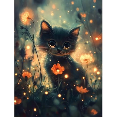 5D Diamond Painting, Katze Diamant Painting Kit, DIY Diamond Painting Tier Kits für Kinder und Erwachsene, Diamant Malerei Kits für Home Wanddeko (50x70cm) von Martin Kench