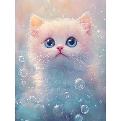 5D Diamond Painting, Katze Diamant Painting Kit, DIY Diamond Painting Tier Kits für Kinder und Erwachsene, Diamant Malerei Kits für Home Wanddeko (50x70cm,C) von Martin Kench