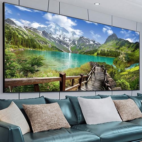 Martin Kench DIY Diamond Malerei 5D Diamant Painting Set Naturlandschaft Full Groß Diamant Malerei Kit Wohnzimmer Schlafzimmer (100x40cm,B) von Martin Kench