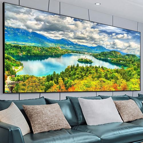 Martin Kench DIY Diamond Malerei 5D Diamant Painting Set Naturlandschaft Full Groß Diamant Malerei Kit Wohnzimmer Schlafzimmer (150x60cm,A) von Martin Kench