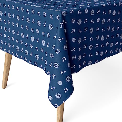 Martina Home Harzbeschichtete Tischdecke Anker, 100 x 140 cm, Blau von Martina Home