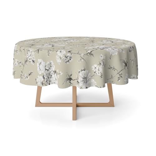 Martina Home Harzbeschichtete Tischdecke Daniela, rund, 140 cm, Beige von Martina Home