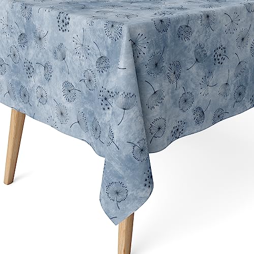 Martina Home Harzbeschichtete Tischdecke Löwenzahn, 240 x 140 cm, Blau von Martina Home