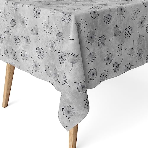 Martina Home Harzbeschichtete Tischdecke Löwenzahn, 260 x 140 cm, Grau von Martina Home