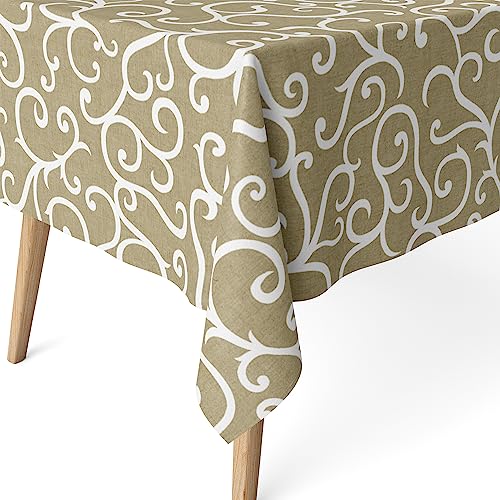 Martina Home Harzbeschichtete Tischdecke Loiret, 200 x 140 cm, Senffarben von Martina Home