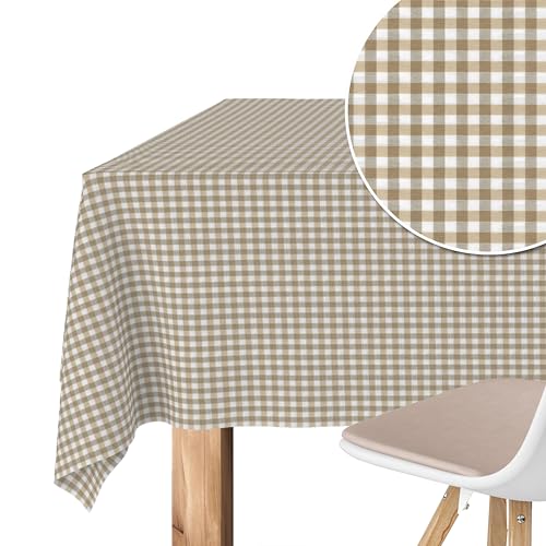 Martina Home Tischdecke mit Teflonbeschichtung Petit Vichy, 300 x 140 cm, Taupe von Martina Home