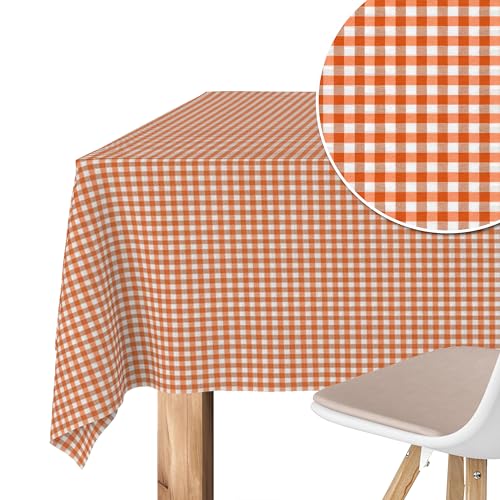 Martina Home Tischdecke mit Teflonbeschichtung Petit Vichy, 300 x 140 cm, Orange von Martina Home