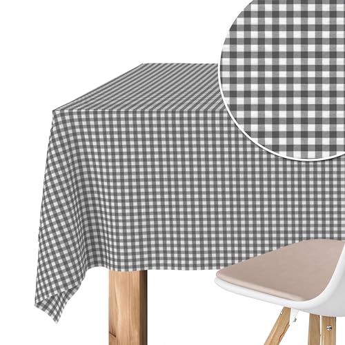 Martina Home Tischdecke mit Teflonbeschichtung Petit Vichy, 260 x 140 cm, Dunkelgrau von Martina Home