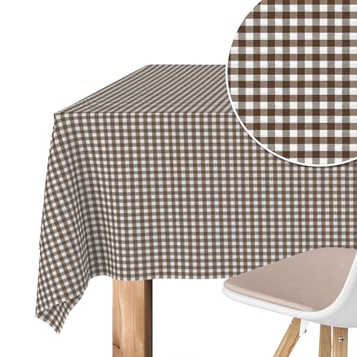 Martina Home Tischdecke mit Teflonbeschichtung Petit Vichy, 100 x 140 cm, Braun von Martina Home