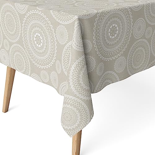 Martina Home Harzbeschichtete Tischdecke Mandala, 250 x 140 cm, Beige von Martina Home