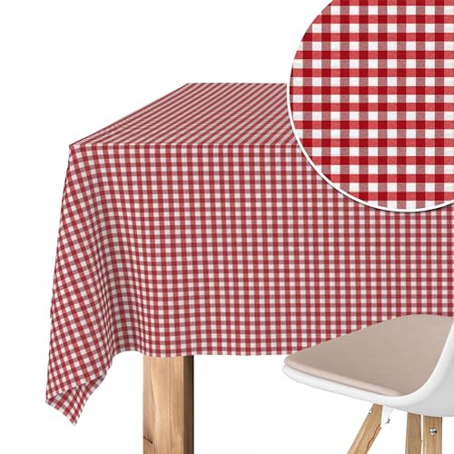 Martina Home Tischdecke mit Teflonbeschichtung Petit Vichy, 140 x 140 cm, Rot von Martina Home