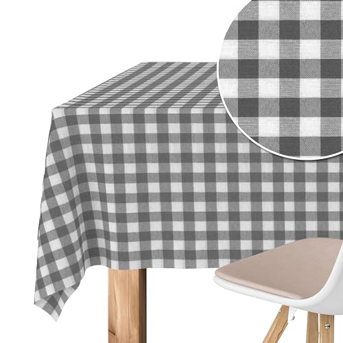 Martina Home Tischdecke mit Teflonbeschichtung Vichy, 300 x 140 cm, Dunkelgrau von Martina Home