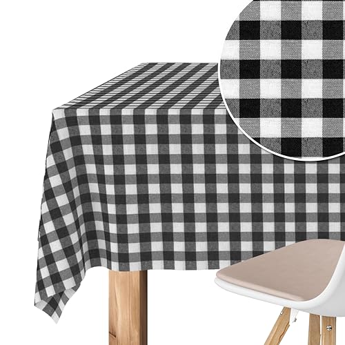 Martina Home - Vichy Teflon-Tischdecke - Schwarz - 240x140 cm von Martina Home